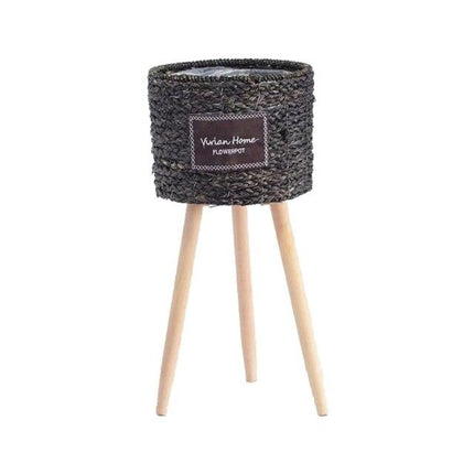 Cache-Pot Osier Sur Pied Noir Grand Cache-Pot En