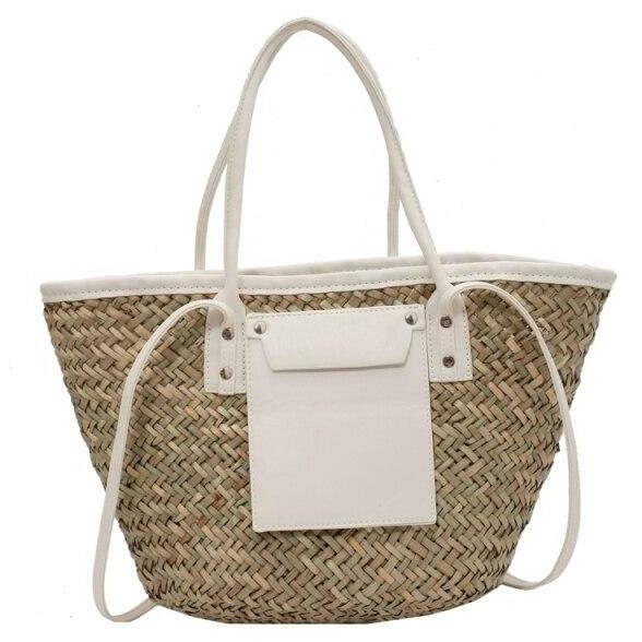 Sac De Plage Osier Blanc En