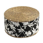 Pouf Osier Noir Rond