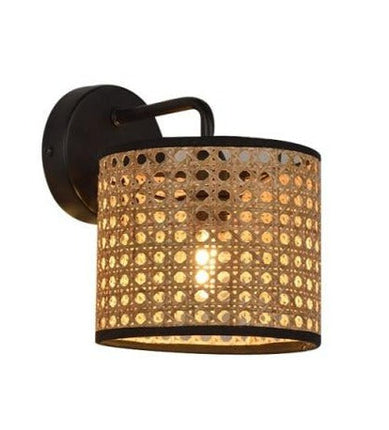 Applique Murale Ronde En Osier Lampe Osier