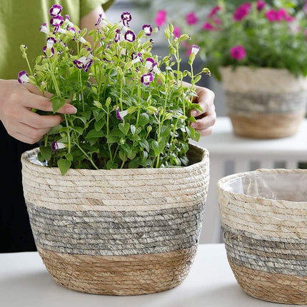 Cache-Pot Osier Rayures Cache-Pot En