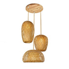 Suspension 3 Lampes Rotin Suspensions