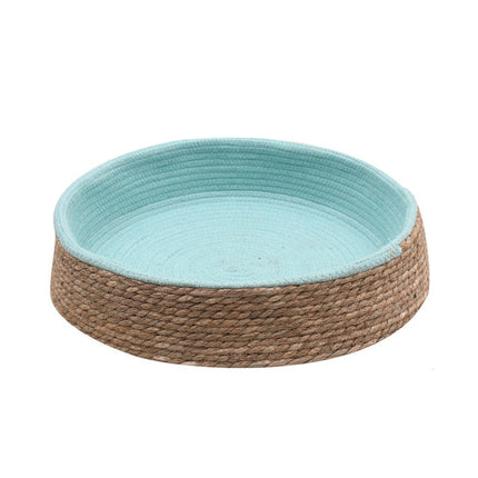Panier En Osier Chat Bleu / Petit