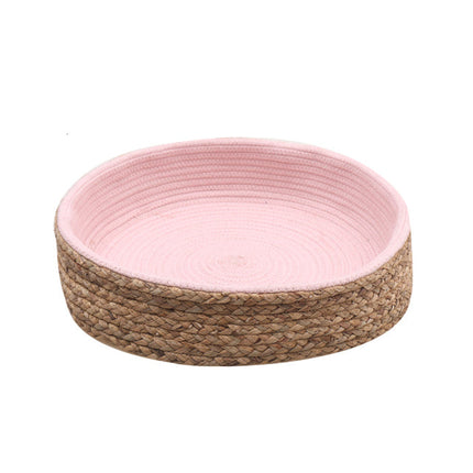 Panier En Osier Chat Rose / Petit