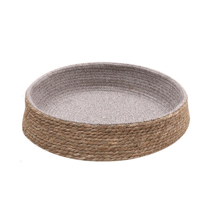 Panier En Osier Chat Gris Clair / Petit