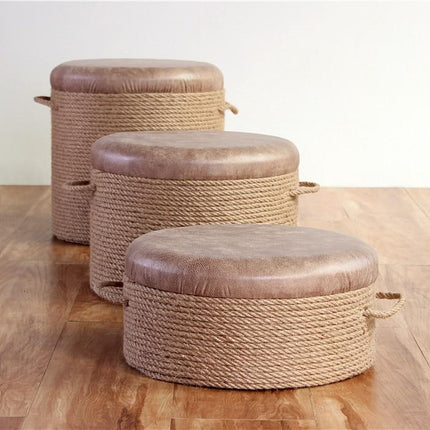 Pouf Plat Osier