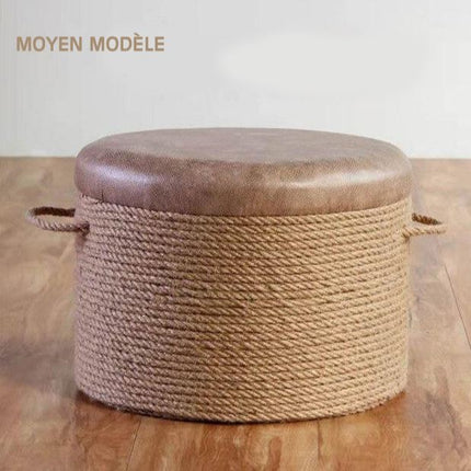 Pouf Plat Osier E