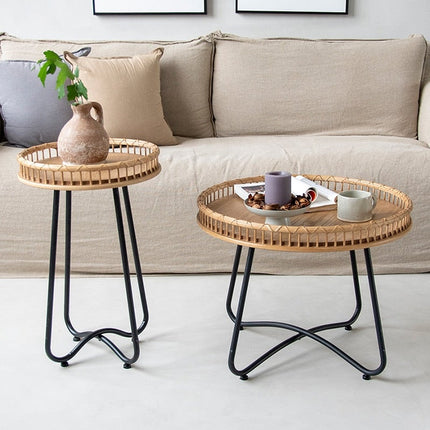 Table Basse Osier Ronde Duo