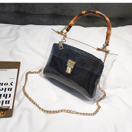 Sac Bambou Transparent Noir / 21Cm X 13Cm 7Cm
