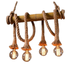 Lustre Bambou Naturel 4 Ampoules 40Cm Luminaire