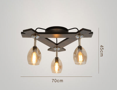 Plafonnier Bambou Forestier 3 Lampes A Luminaire