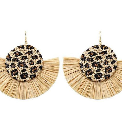 Boucles Doreilles En Rotin Demi-Lune Osier