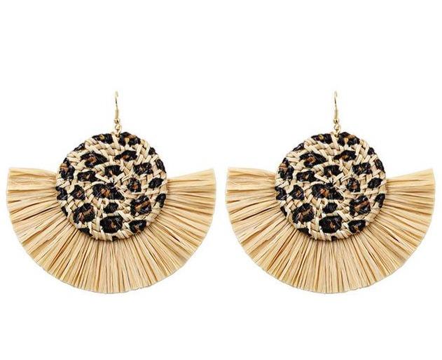 Boucles Doreilles En Rotin Demi-Lune Osier