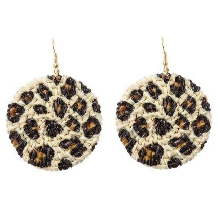 Boucles Doreilles En Rotin Ronde Osier