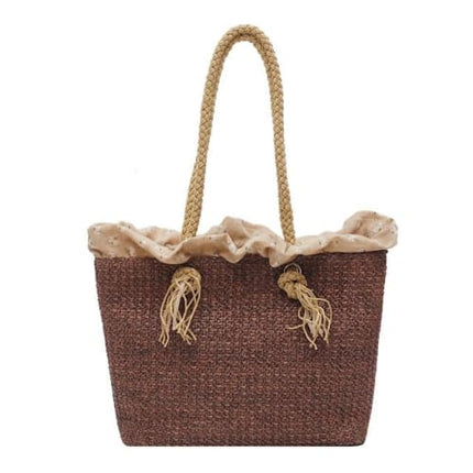 Sac Bandoulière Femme Paille Caffé / ( 30 Cm < Max Longueur 50 )