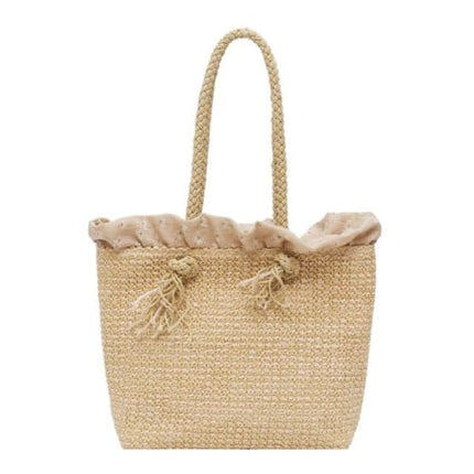 Sac Bandoulière Femme Paille Khaki / ( 30 Cm < Max Longueur 50 )