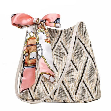Petit Sac Bandouliere En Paille Beige Paille