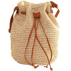Sac Bourse Paille Beige En