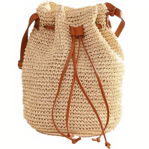 Sac Bourse Paille Beige En