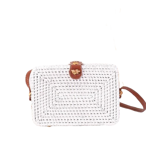Sac Bambou Carré Blanc