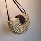 Sac Demi-Lune En Osier Raphia Beige Sac Osier