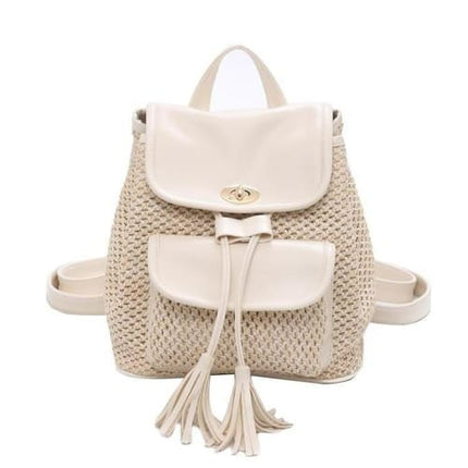 Sac À Dos En Osier Et Cuir