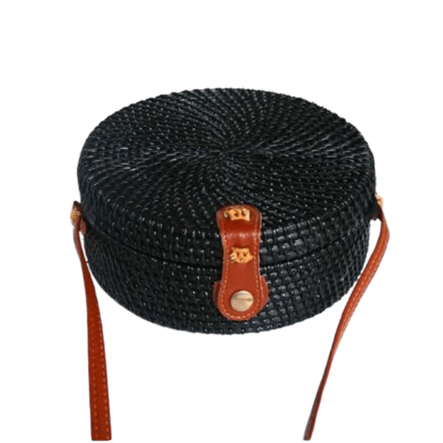 Sac En Osier Noir