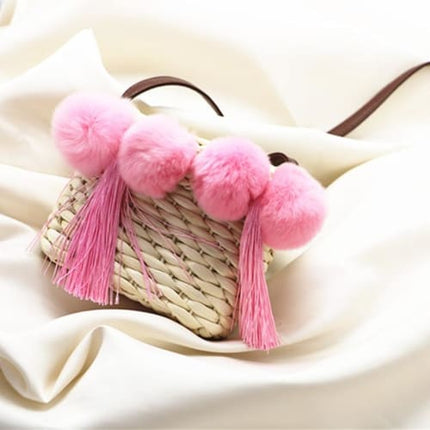 Sac Fille En Paille Rose