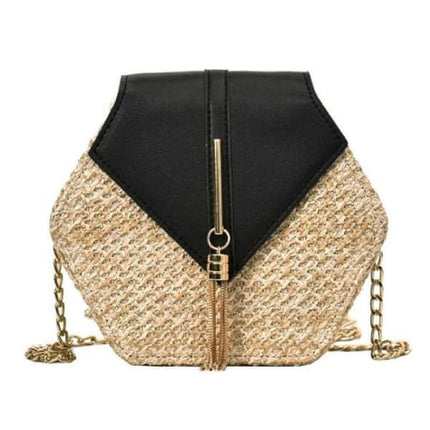 Sac A Main Bandouliere Paille Noir Sac En Paille
