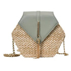 Sac A Main Bandouliere Paille Vert Sac En Paille