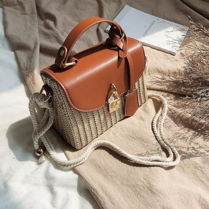 Sac A Main Cuir Et Paille Sac En Paille