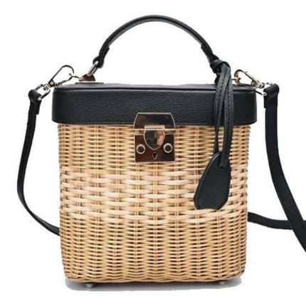 Sac A Main Osier Noir Sac En Osier