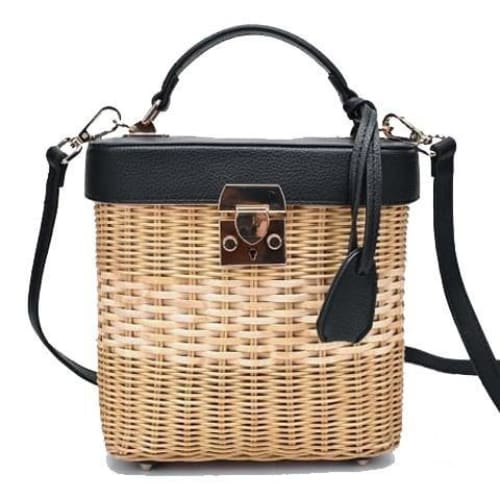 Sac A Main Osier Noir Sac En Osier