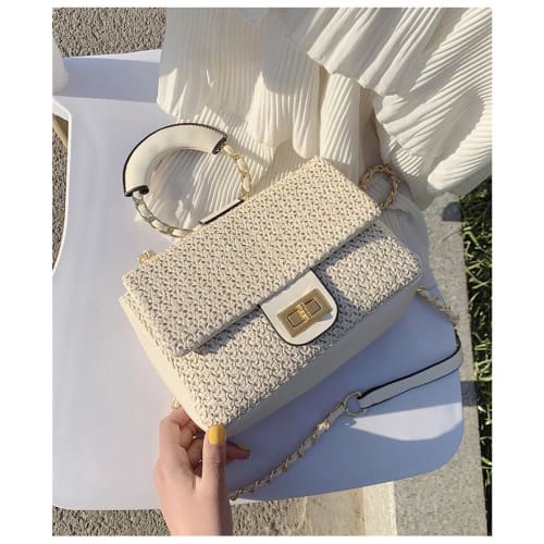 Sac A Main Osier Chic Beige Sac En Osier