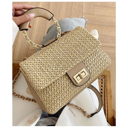 Sac A Main Osier Chic Kaki Sac En Osier