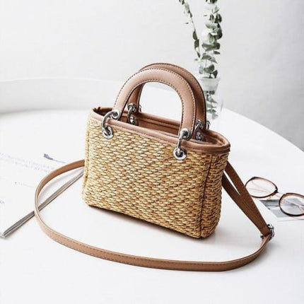 Petit Sac À Main En Osier Kaki Sac Osier