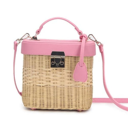 Sac A Main Osier Rose Sac En Osier