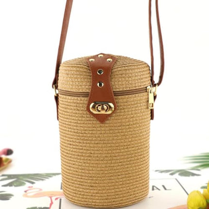 Sac A Main En Paille Bandoulière Brown Sac Paille