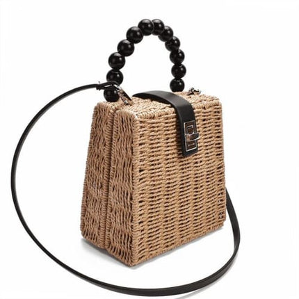 Sac À Main Paille Boho Marron Sac En Paille