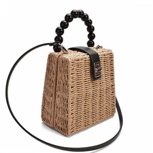 Sac À Main Paille Boho Marron Sac En Paille