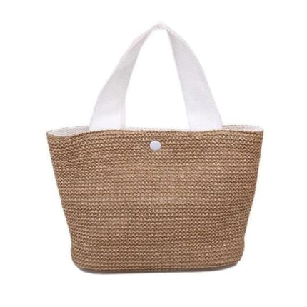 Petit Sac À Main En Paille Souple Blanc Paille