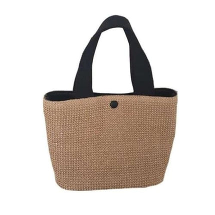 Petit Sac À Main En Paille Souple Noir Paille