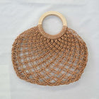 Sac À Main En Paille Tressée Ajourée Brun Sac Paille