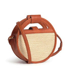 Sac A Main Rond Paille Et Cuir En Paille