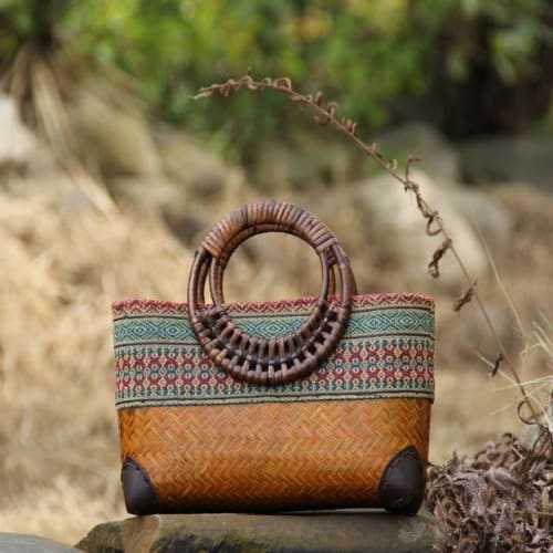 Sac À Main Rotin Japonais Brun Sac En Rotin