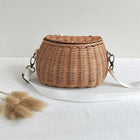 Sac En Osier Bandouliere Marron / Petit Sac