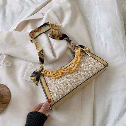 Sac En Osier Bohème Chic Jaune Sac Osier