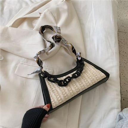 Sac En Osier Bohème Chic Noir Sac Osier