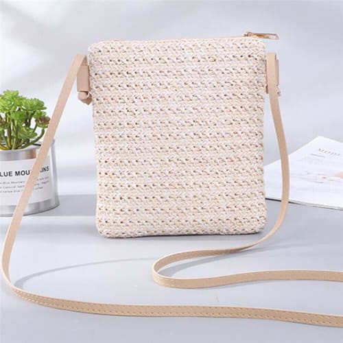 Sac En Osier Carré Beige Sac En Osier