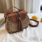 Sac Osier Cuir Marron Sac En Osier